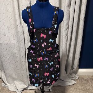 Blackmilk Black Jumpsuit with Colorful Bow Print